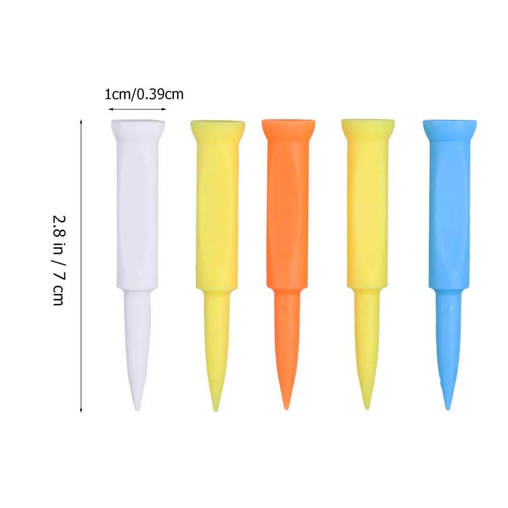 10 قطع من تي شيرتات الجولف بألوان زاهية من البلاستيك المتين ملحقات جولف طويلة الأمد أداة تدريب مستلزمات الجولف خفيفة الوزن