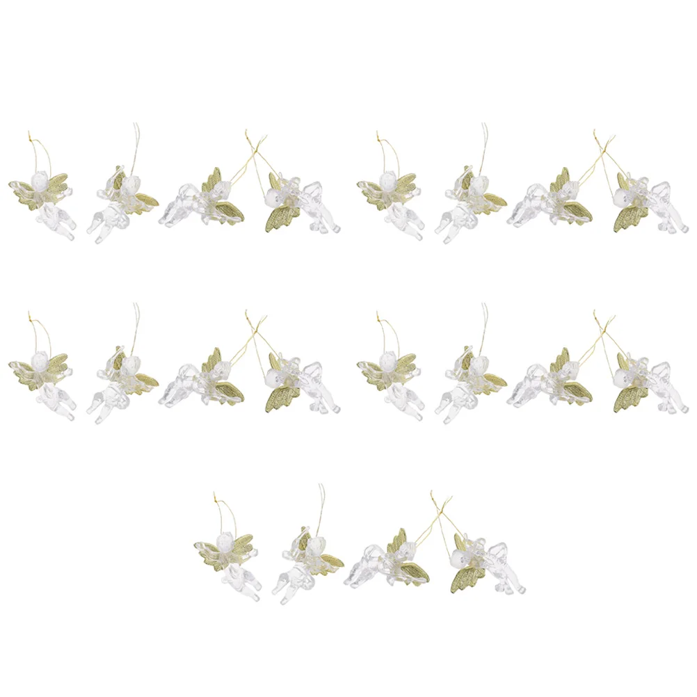 

20 Pcs Decoration Transparent Angel Pendant Decorations Ornaments Christmas Tree