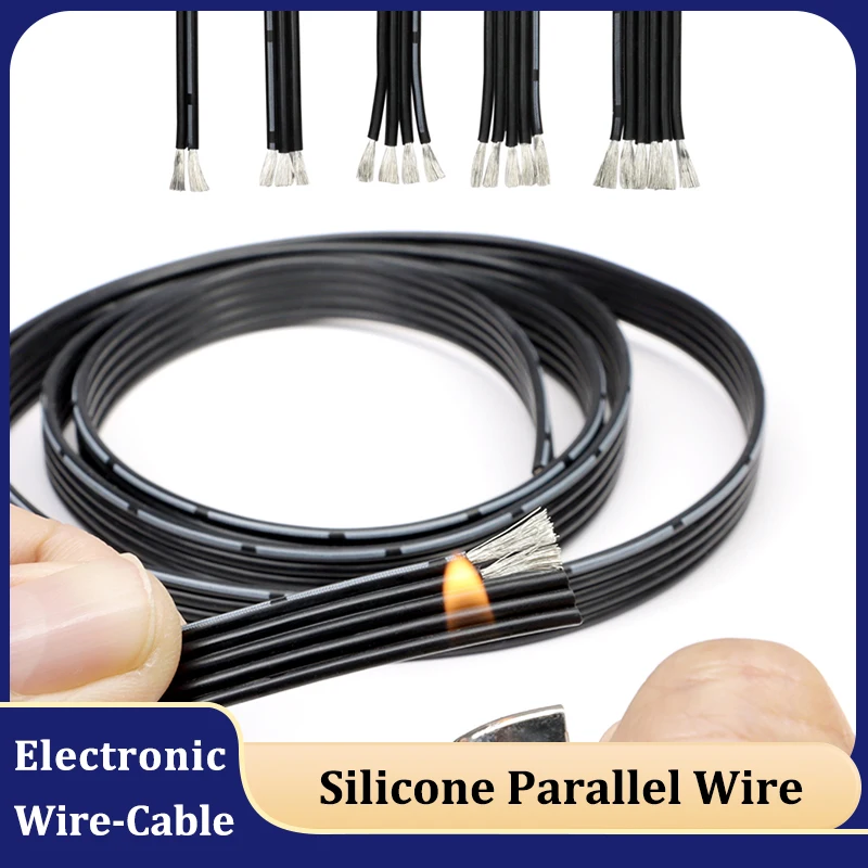 

1 - 50M Super Soft Silicone Parallel Wire 2P 3P 4P 6P 8P 10P Multi-core High Temperature 200℃ Copper Cable 30 28 26 24 22 20AWG