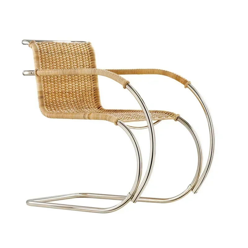 Ins Rattan Medieval Chair Designer Creative Single Chair Indonesian Rattan househo Leisure Backrest Dining Chair