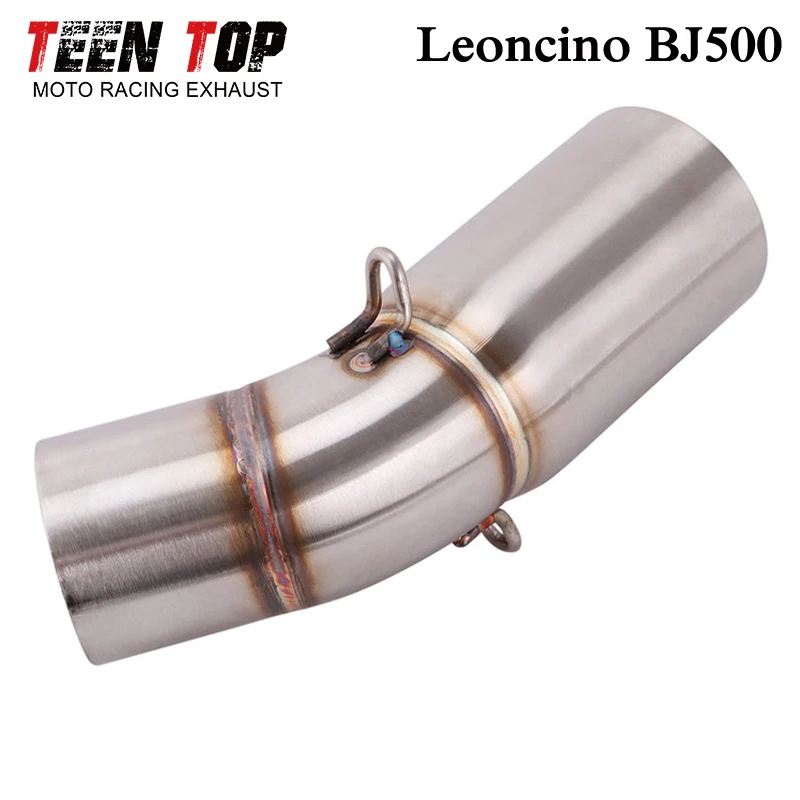 For Benelli Leoncino 500 BJ500 Exhaust Middle Link Pipe 51mm Modified Motorcycle Exhaust Pipe Escape Moto Central Mid Connection
