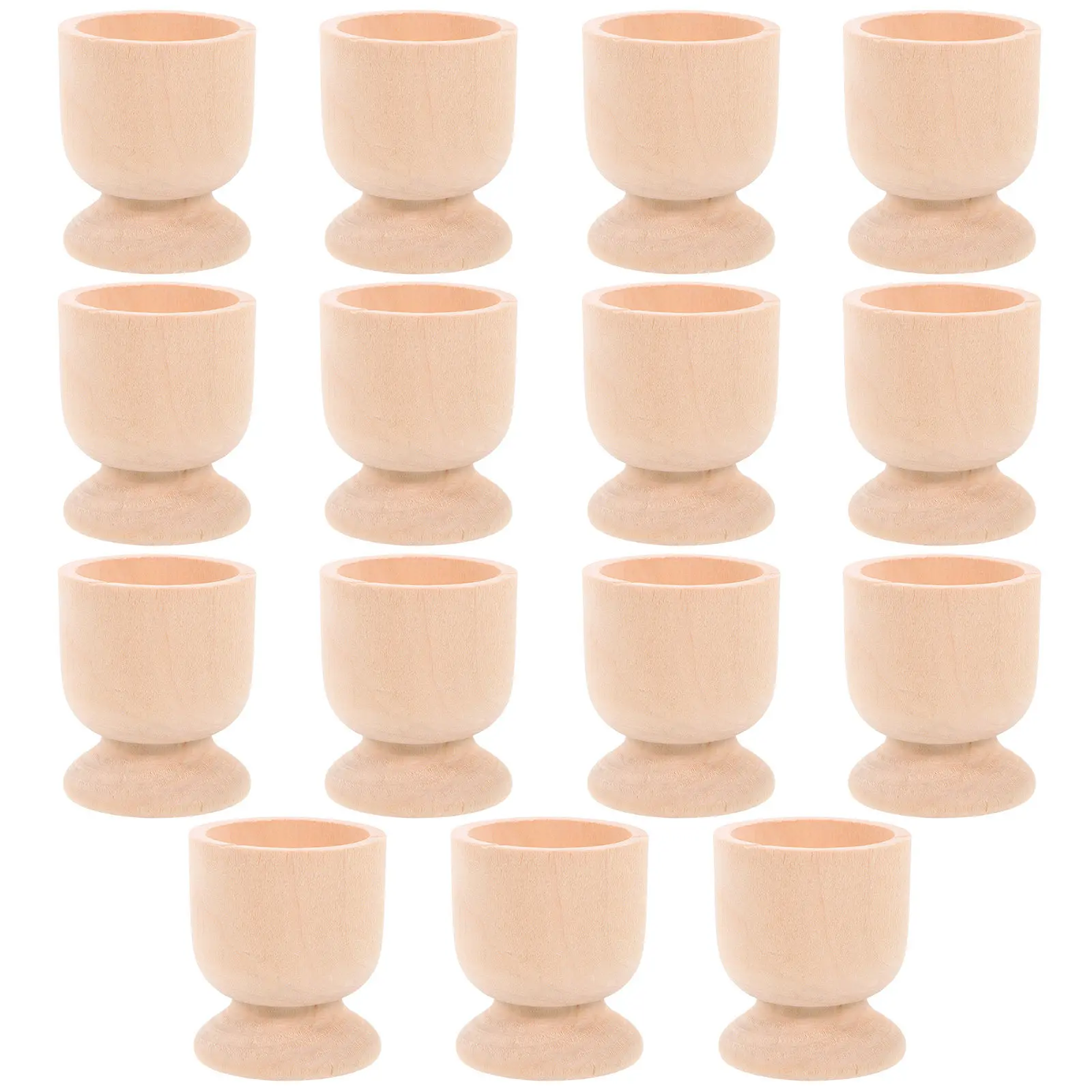 

15Pcs Creative Wood Egg Holder Stand for Easter Eggs DIY Unfinished Base Smooth Burrs-Free Easy Clean Kitchen Restaurant Decor