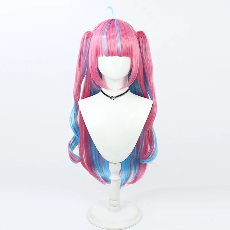 Virtual YouTube Vtuber Minato Aqua Cos Cosplay Wig Halloween Carnival Party Props Synthetic Hair Heat Resistant Fiber + Wig Cap