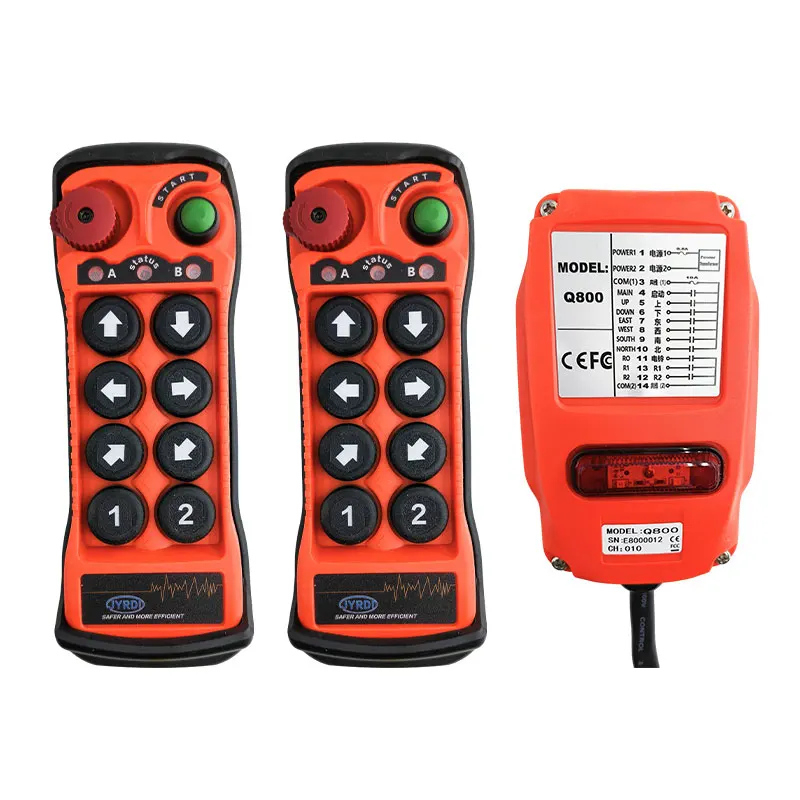 New Q800 8 Keys Single Speed Industrial Wireless Radio Crane Remote Control Switches Hoist Track Crane Lift Controller view 4
