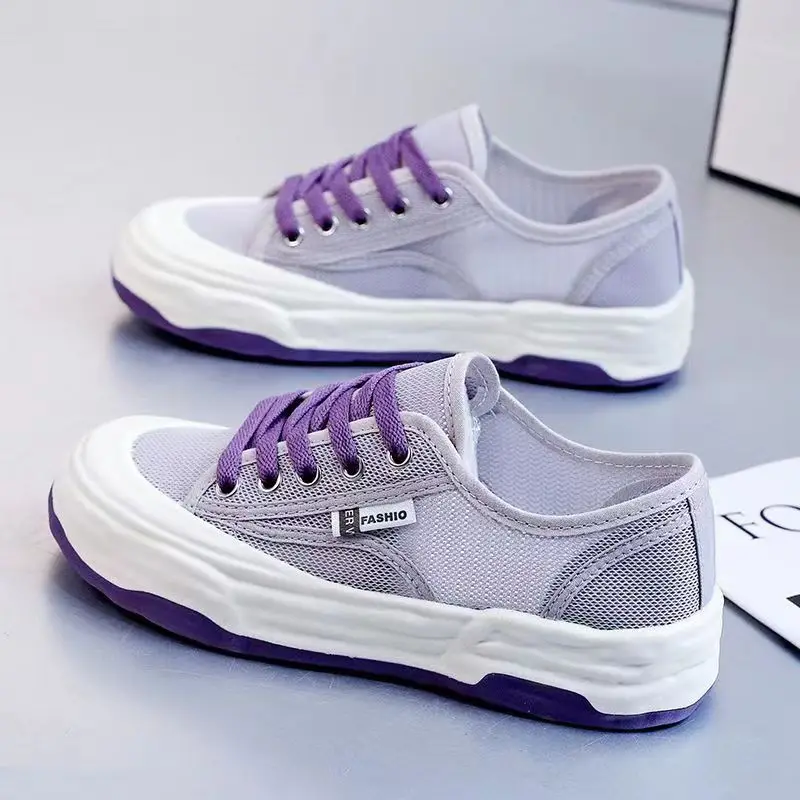 Woman Casual Canvas Sneakers Ladies Walking Loafers Soft Flats Breathable Cloth Versatile Black Plate Shoes Women Mesh Footwear