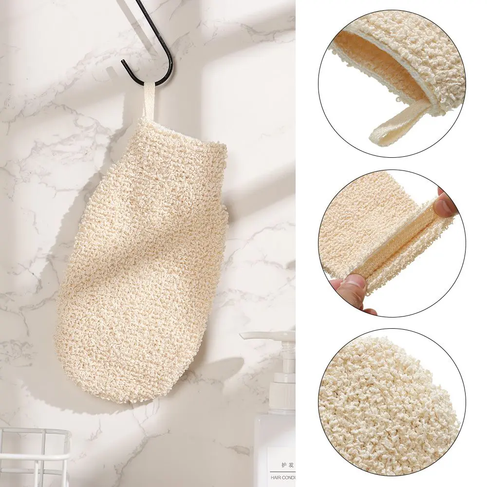 Massage Smooth Skin Flax Portable Body Rub Bath Glove Exfoliating Bath Towel Washcloth Shower Scrubber