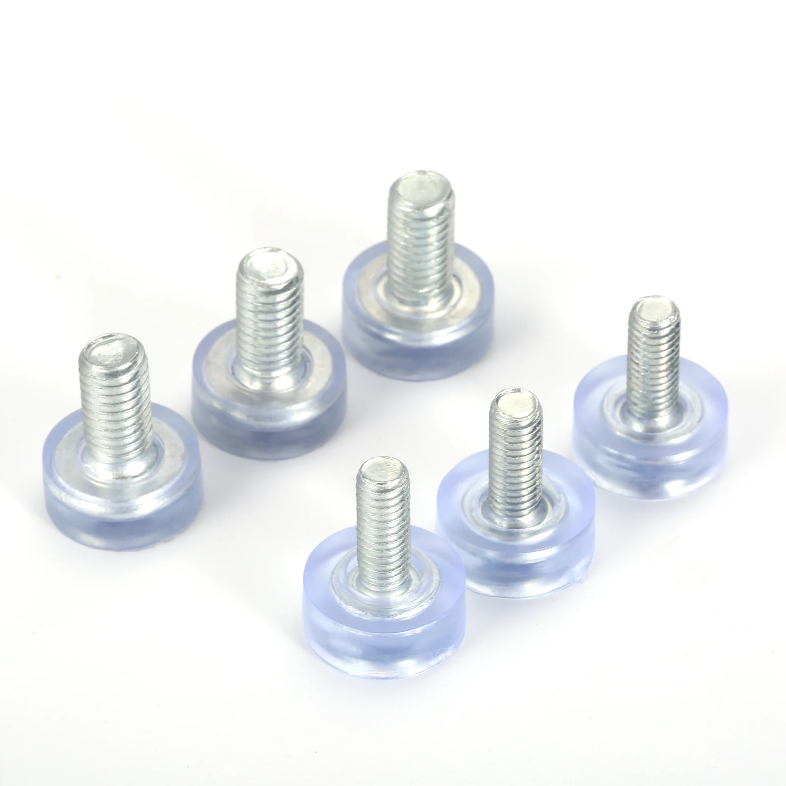 10 Pcs Thread M6 M8 Furniture Glide Levelling Feet Adjustable Leveler Pads Transparent Furniture Levelers for Table Chair Leg