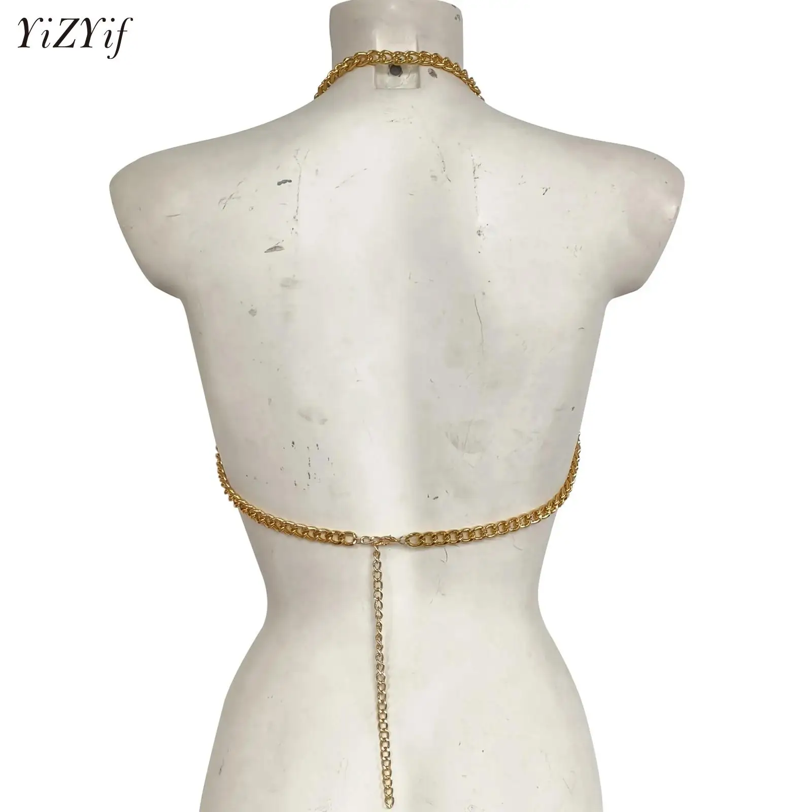 

1Pc Women Fashion Body Chain Chest Chain Bra Hollow-Out Chain Accessories Gift Body Jewelry for Night Club Bar Beach Party Bra