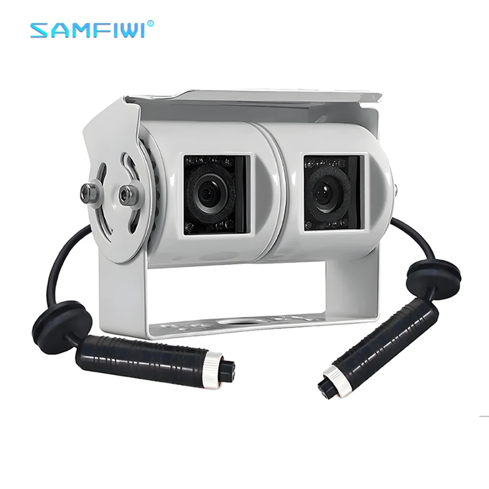 

AHD 1080P Dual Lens Backup Camera Night Vision Adjustable Angle Reversing Camera for Truck RV Bus Motorhome