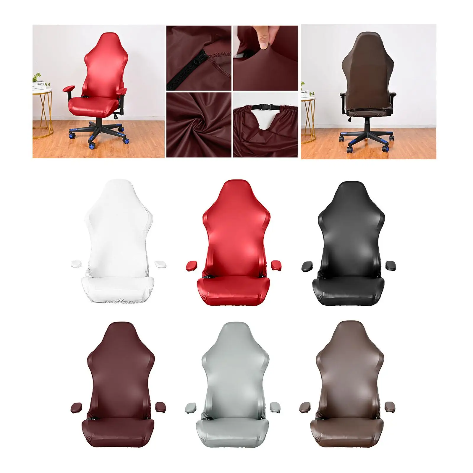 

Universal Gaming Chair Slipcovers Washable Removable Stretchable Armchair Seat