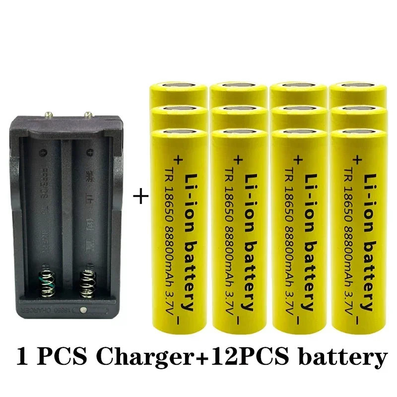 High Quality 18650 Battery 88800mah 3.7 V 18650 Flashlight Battery Lithium Rechargeable Battery Toys/appliances+charger