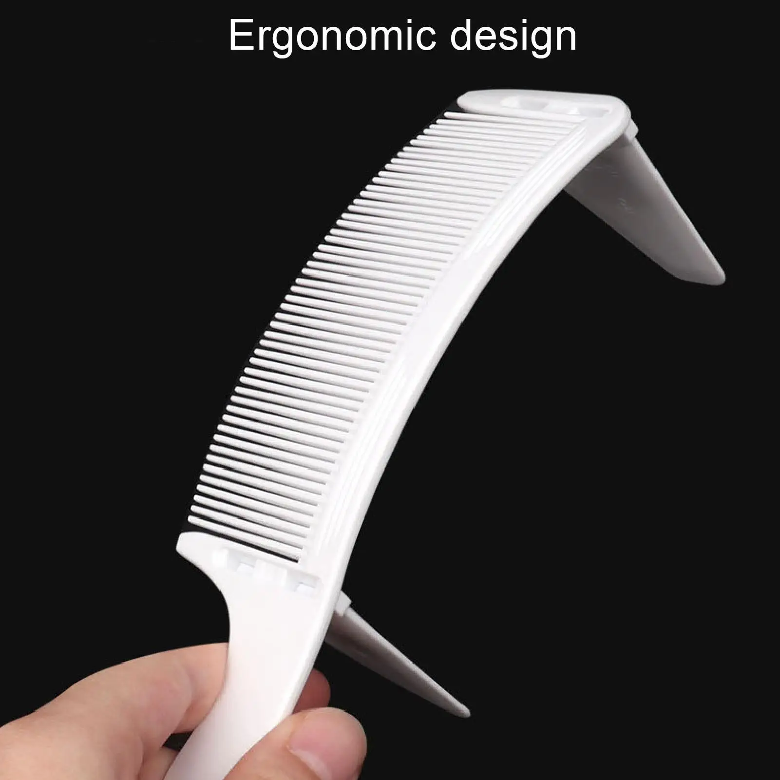 Peine profesional de corte de peluquero con dientes redondos ajustables, diseño ergonómico para parte superior plana, s-curve