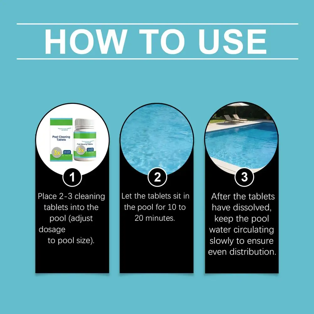 Picture 6: Pool Cleaning Tablets Quick Accurate Tester Paper Sustained Release Tablet  Instant Effervescent Improve Pool Water Quality