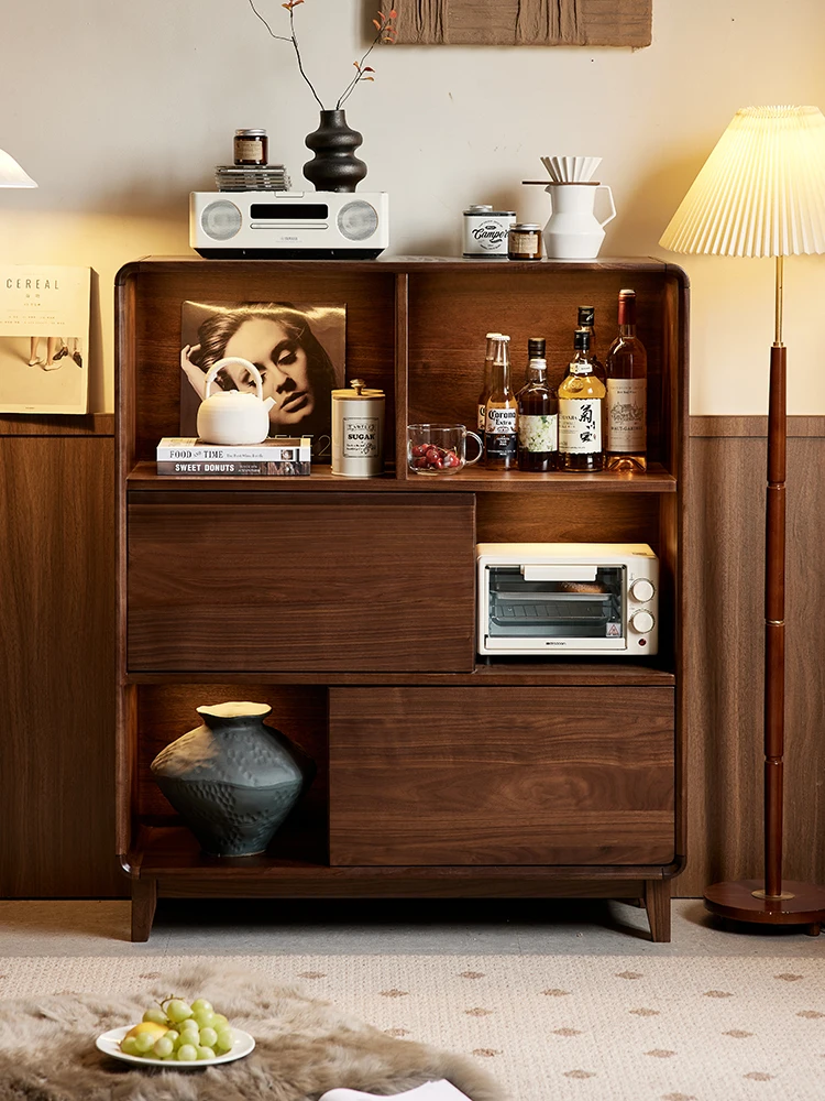 

North American black walnut bookcase Nordic simple all-solid wood storage bookshelf