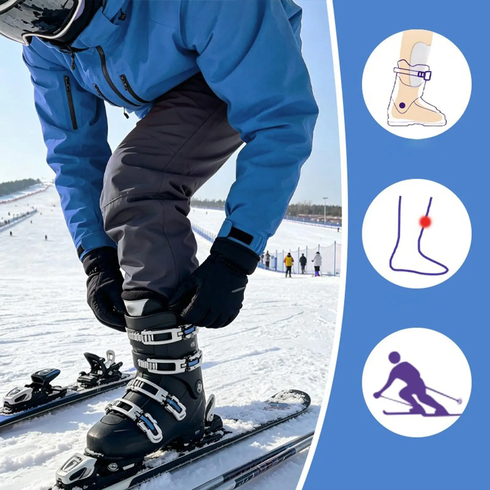 Shin Guards Gel Pads Shock-Absorbing Tight Fit Inserts 2 Pieces Ski Snowboard Shin Pads For Beginners Kids Teens Adults