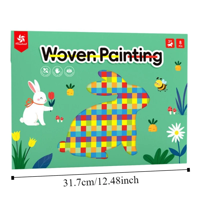 Arte artesanato artesanal tecelagem brinquedos montessori papel animal tecelagem material conjunto ornamento sensorial tecido pintura brinquedos meninos meninas