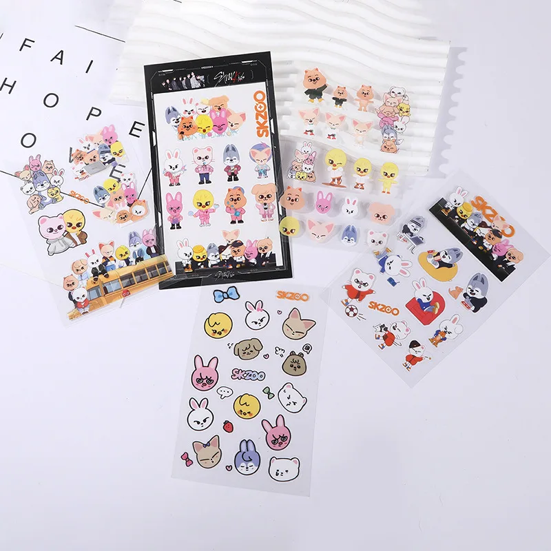 

Stray Kids cartoon shaped stickers SKZOO peripheral creative account mobile luggage Laptop Diy Decoration stickers Fan Gift