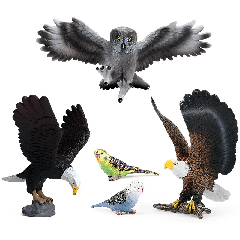 Simulation Flying Animal Bird Model Set Toy Static Eagles Owls Parrots Simulation Decor Ornaments Novel Children Cognition Toys