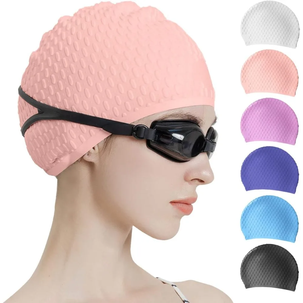 Silicone swimming cap, comfortable swimming cap, ideal swimming cap for women and men