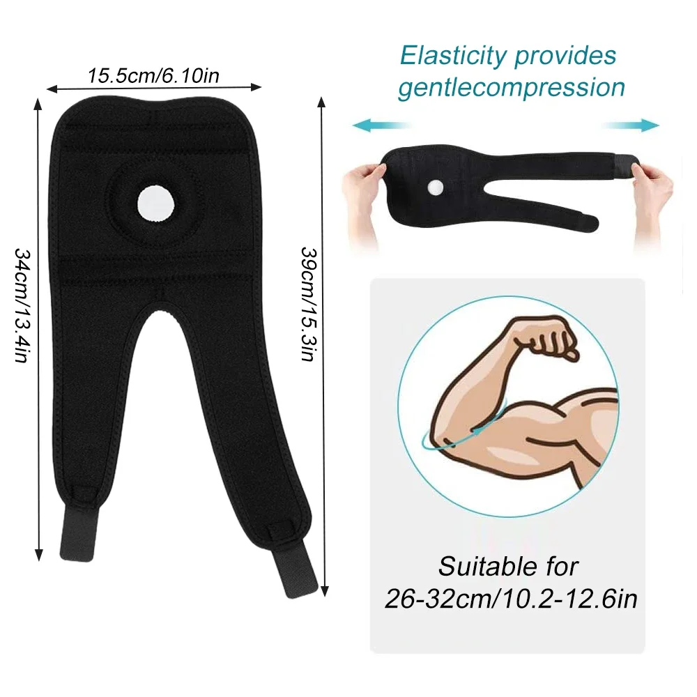 1Pcs Adjustable Elbow Support with Dual Stabilizers, Elbow Brace Breathable Training Elbow Wrap Arm Band, Reversible Stabilizer