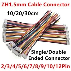 10PCS JST ZH1.5 ZH 1.5mm 2/3/4/5/6/7/8/9/10/12 Pin Wire Cable Connector 1.5MM Pitch Plug 10CM/15cm/20cm/30CM Wire Length 28AWG