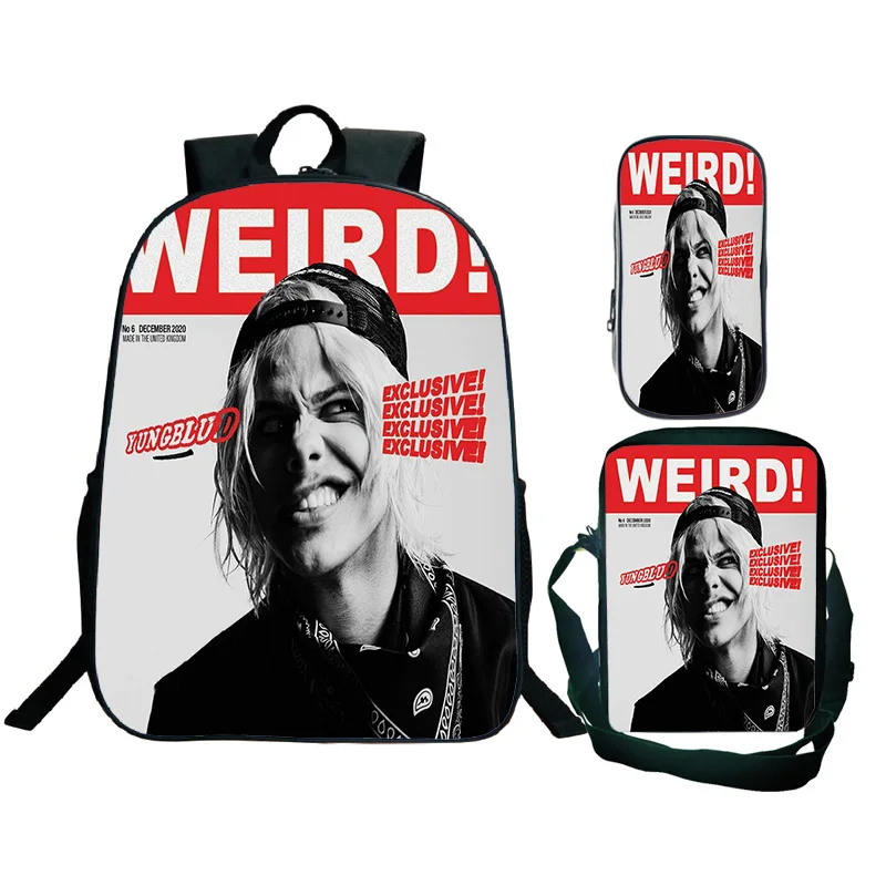 Picture 3: Yungblud Backpack Shoulder Bag Pencil Case 3Pcs/Set YUNGBLUD Student Pattern School Bag Teen Daily Casual Backpacks Mochilas
