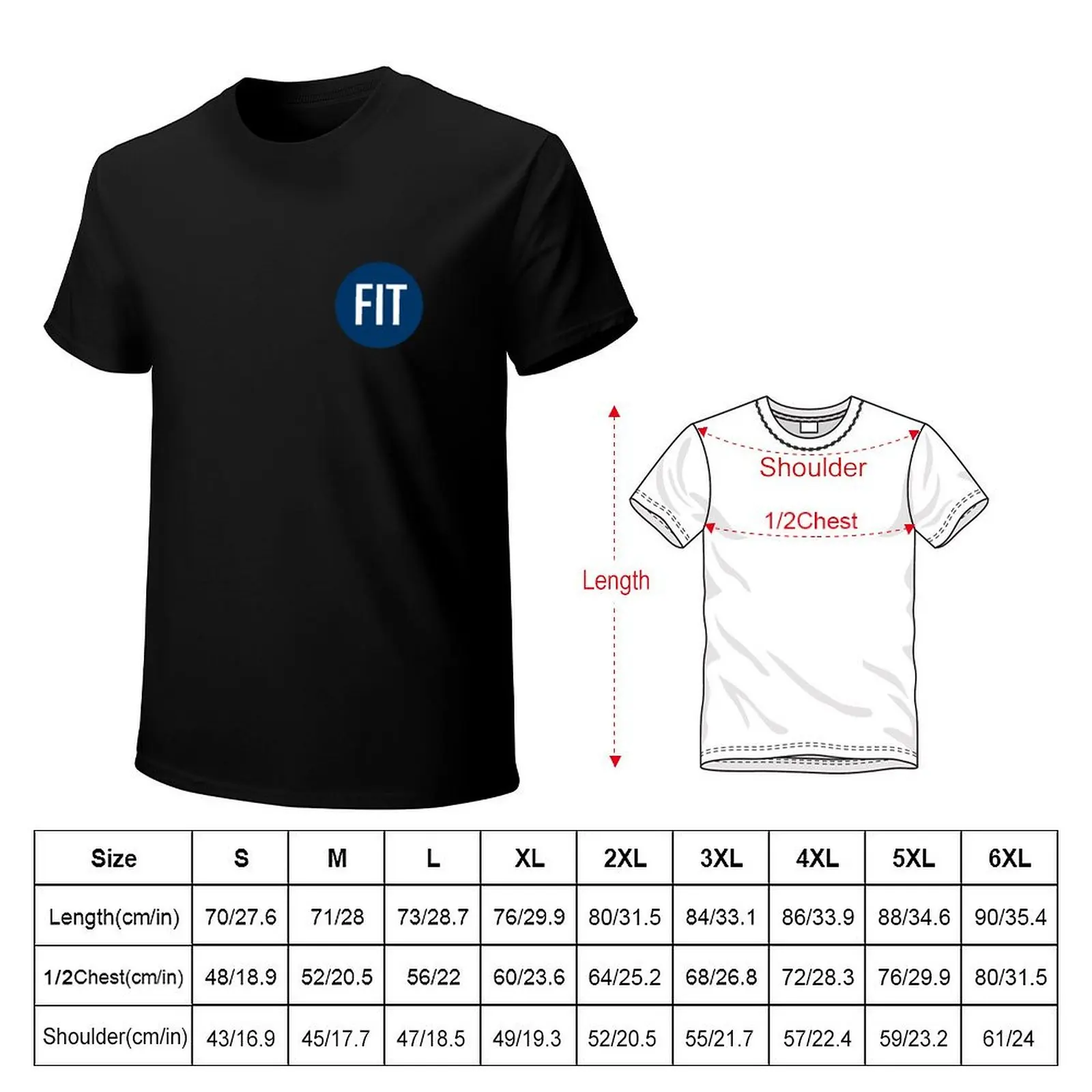 FIT Sticker NAVY T-Shirt Plus Size Short Sleeve T-Shirt