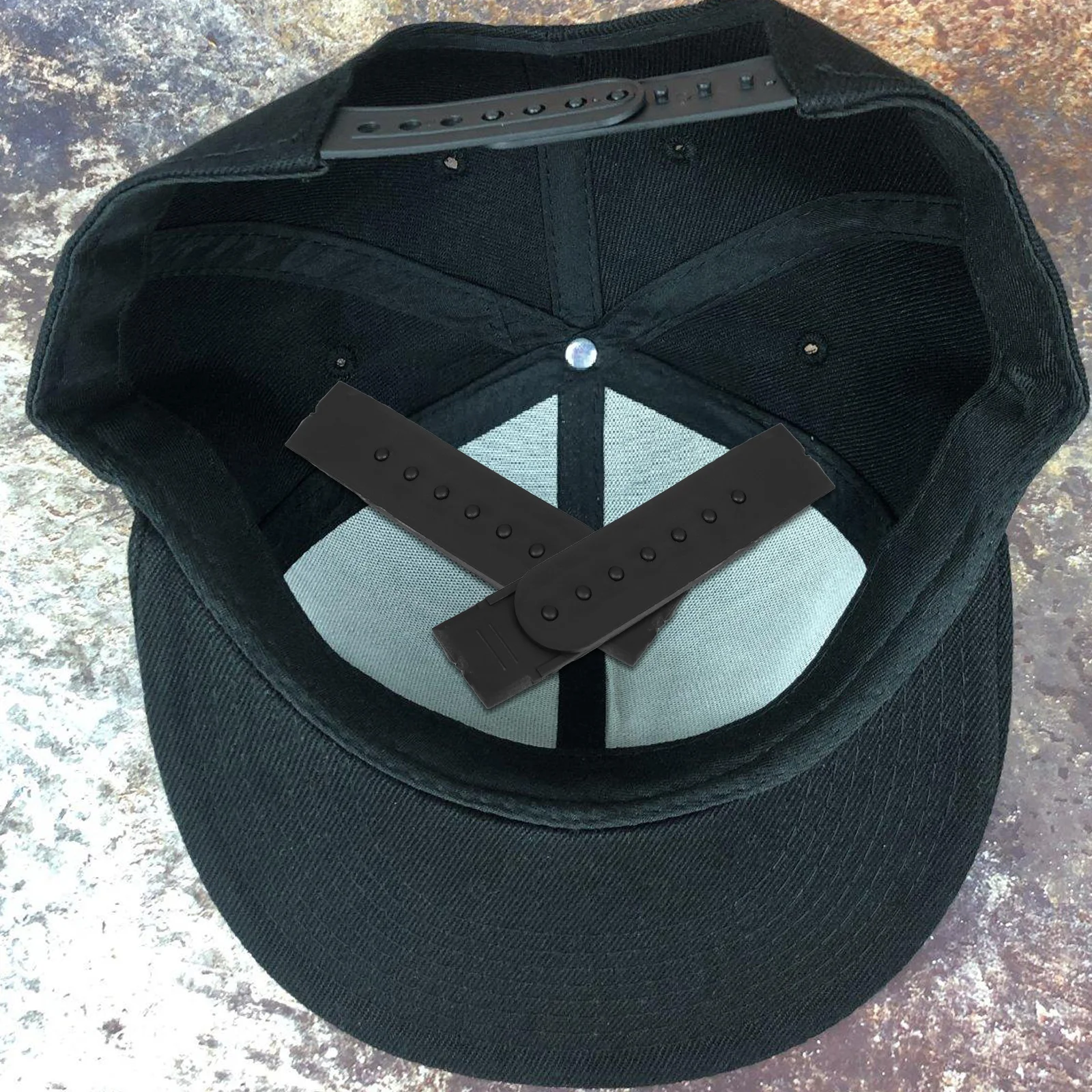 

12pcs Snapback Buckle Straps Adjustable Baseball Cap Hat Replacement Extender Repair PE Plastic Fits Most Caps Black