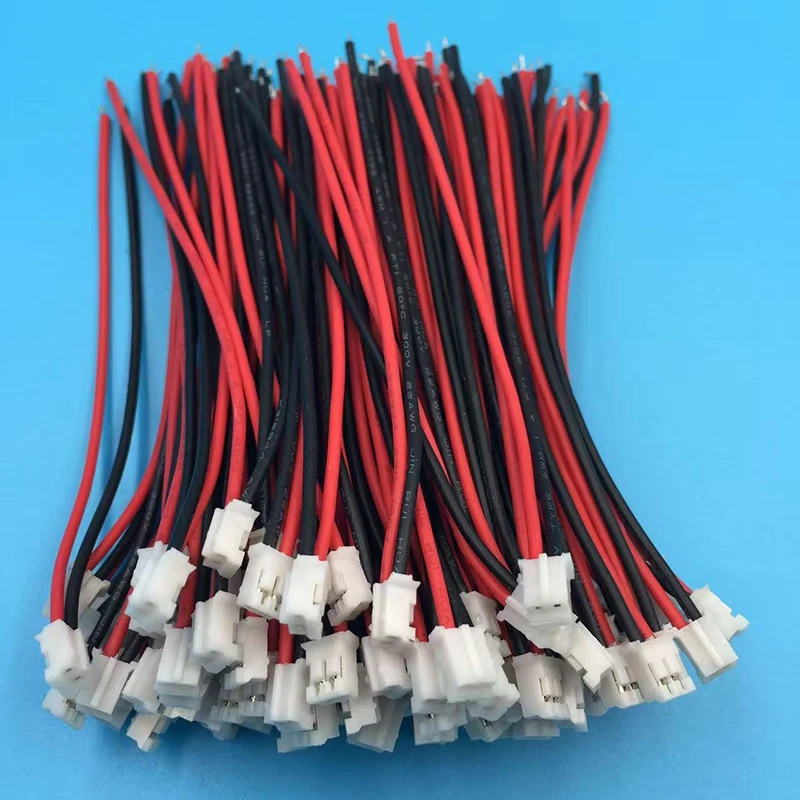 100 Pieces/lot Mini Micro JST 2-pin Connector Plug PH2.0mm 2P Terminal Wire 100MM 26AWG with 2P Cable LED Connecting Wire
