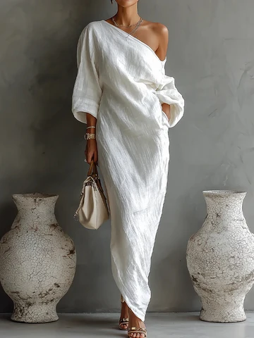 Женское платье из полиэстера, лето, однотонное