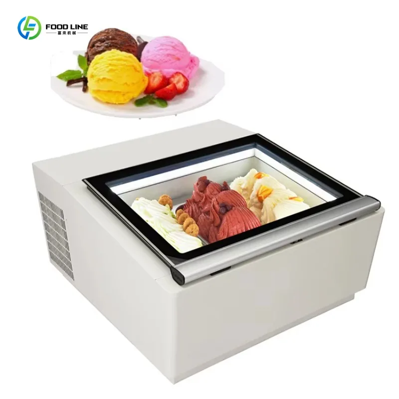 

Индивидуальный коммерческий морозильный прилавок-витрина для мороженого большой вместимости