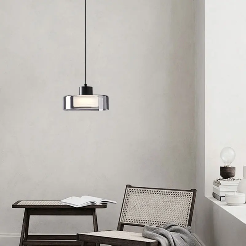 Lampadari a LED nordici lampade a sospensione paralume in vetro lampada a sospensione a sospensione per sala da pranzo cucina comodino soggiorno