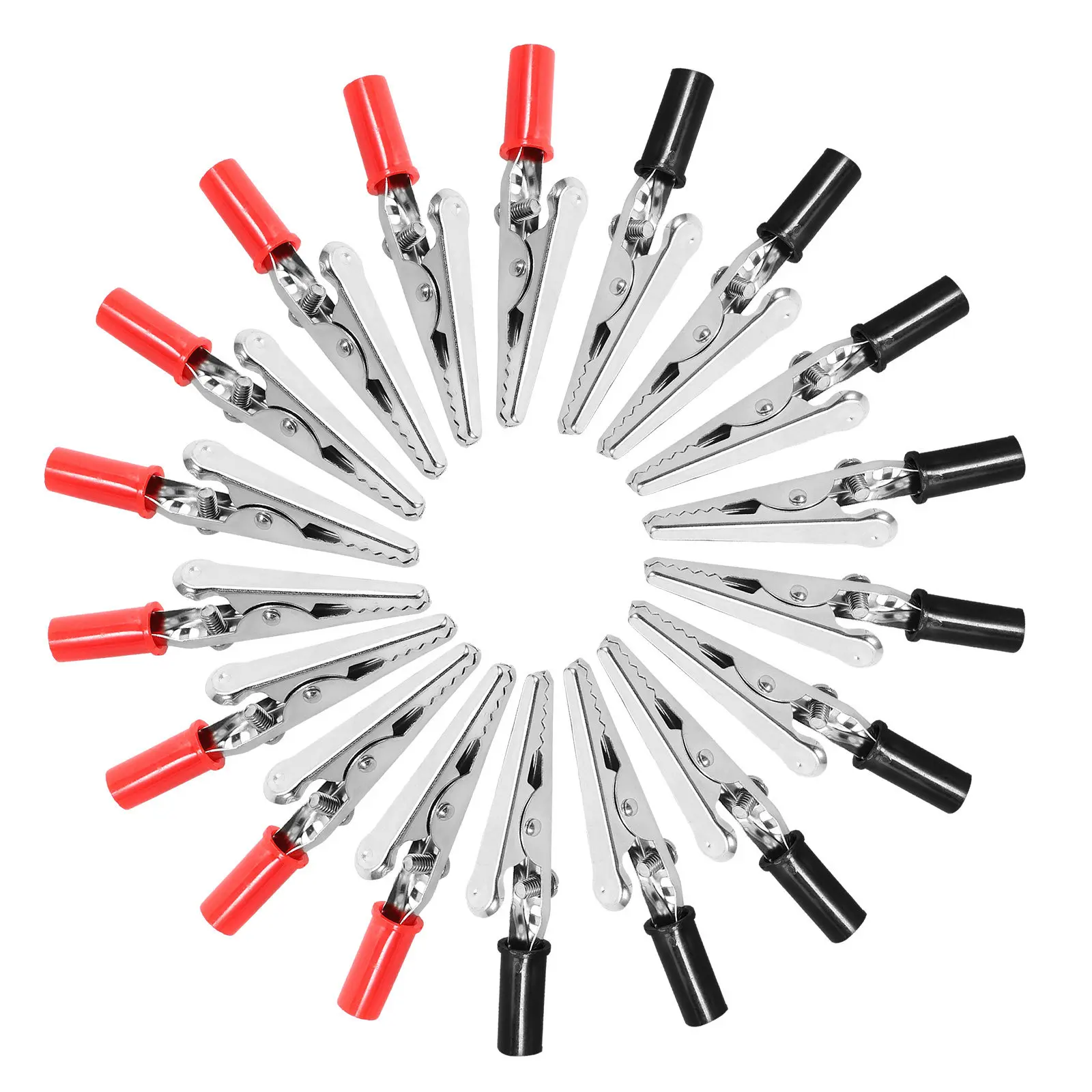 60Pcs Electric Test Alligator Clips Insulated Metal Cable Clamps Heavy Duty Rustproof Spring Fasteners Laboratory Circuit