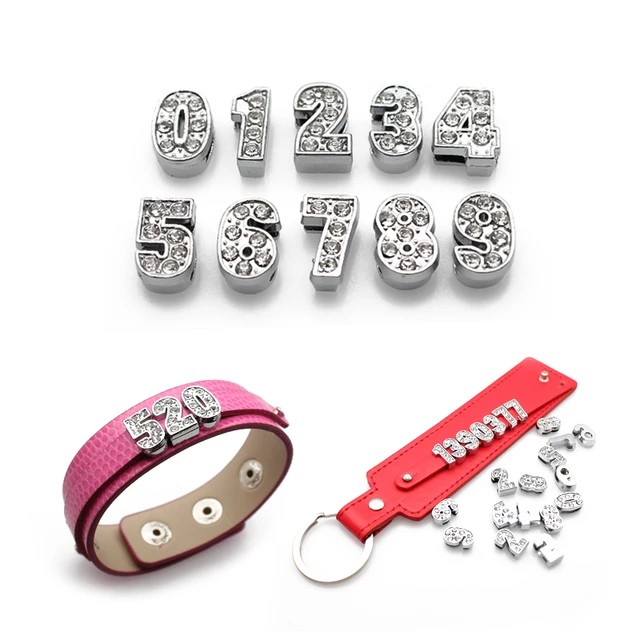 10pcs Full Rhinestone Slide Charms Numbers Arabic Numerals 0 9 DIY Charms Fit 8mm Wide Pet Collar Wristband Key Chains AliExpress 36