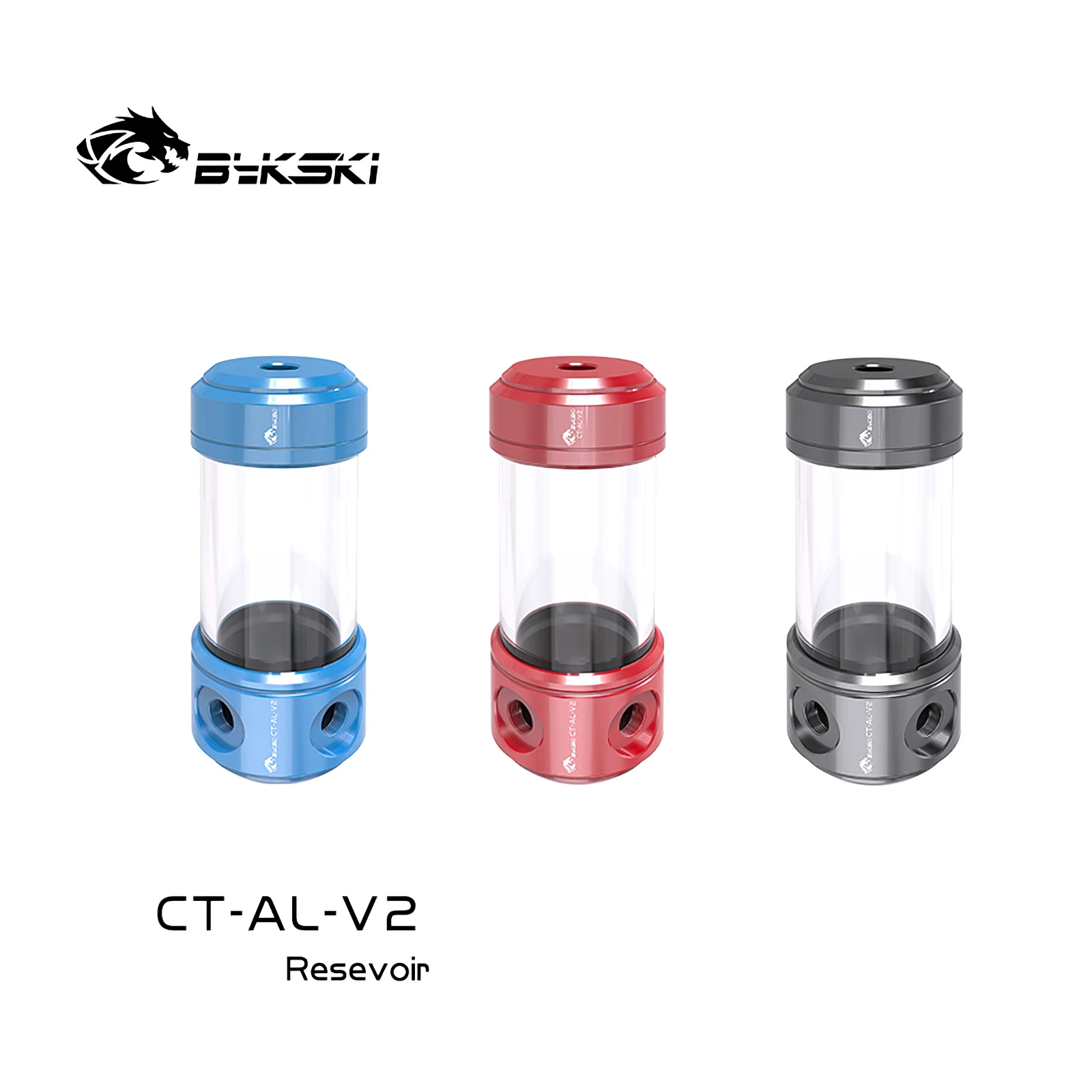 Bykski CT-AL-V2 50mm Metal Cap Acrylic Transparent Reservoir Tank 150mm