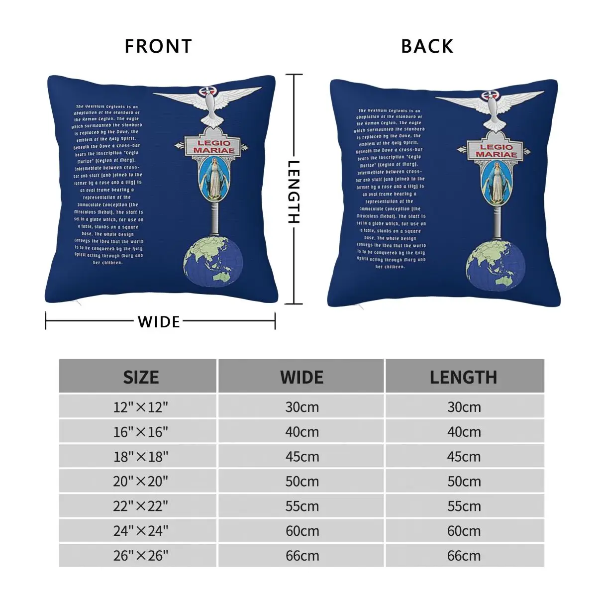 Legion Of Mary,Legio Mariae,Marijina Legija Square Pillowcase Pillow Cover Polyester Cushion Comfort Throw Pillow for Home Sofa