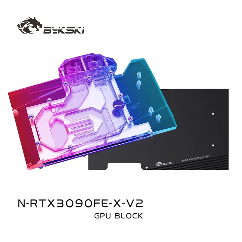 Bykski N-RTX3090FE-X-V2 Water Block Use for NVIIDIA RTX 3090  Founder Edition GPU Card /Water Cooling Radiator with Backplane