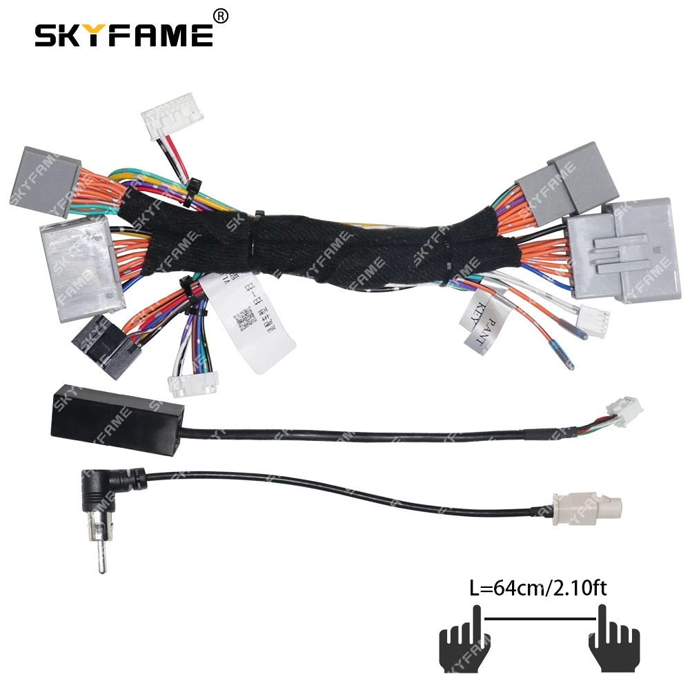 SKYFAME Car 16pin Wiring Harness Adapter Canbus Box Decoder Android Radio Power Cable For Volvo S60 XC60 V60