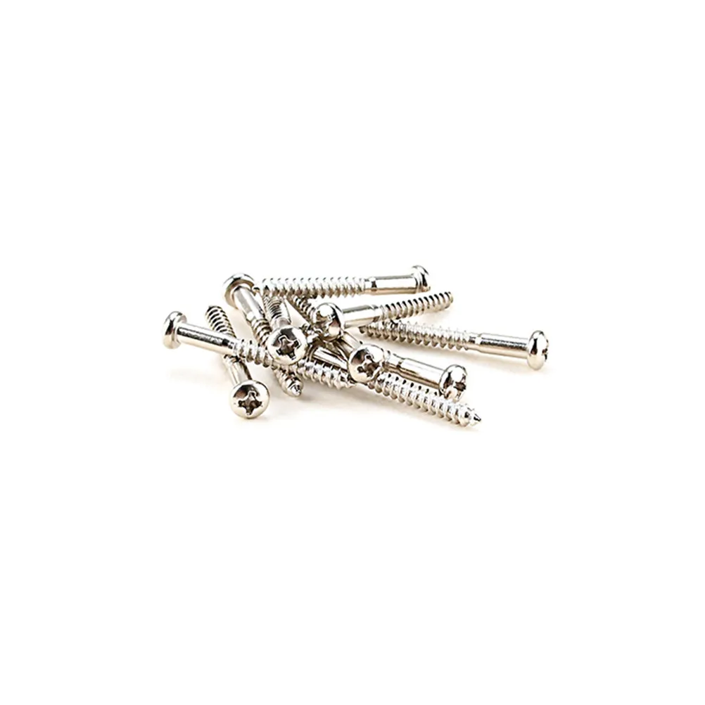 10Pcs Base Plate Screws for Electric Guitar Premium Metal Guitar Bridge Screws Round-Head Tremolo Bridge Fixing Replacement