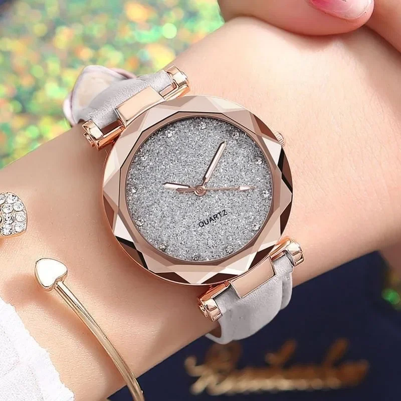 Ladies Women Quartz Watch Causal Dress Watches Leather Strap Watch