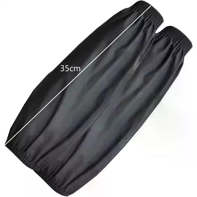 Heavy-Duty Black Faux Leather Arm Sleeves - Waterproof & Oil-Resistant For Kitchen, Occupational Work & Industrial Use - view 6
