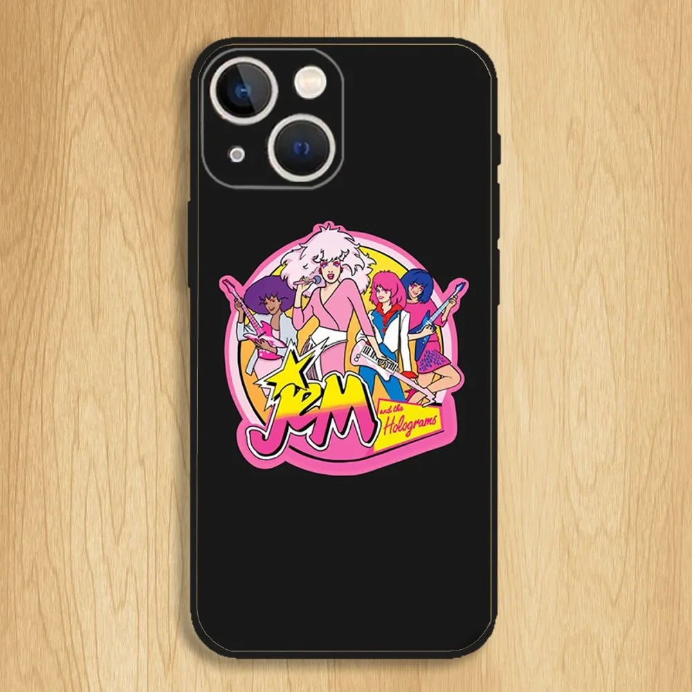 Jem And The Holograms Phone Case For iPhone15,14,13,12,11,Pro,Max,Plus,Mini,X,XS,XR,8,7,6,S,Plus,SE Soft Black Case