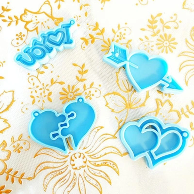  Shining Letter Mold Heart Sign Resin Keychain Molds Silicone Mold DIY