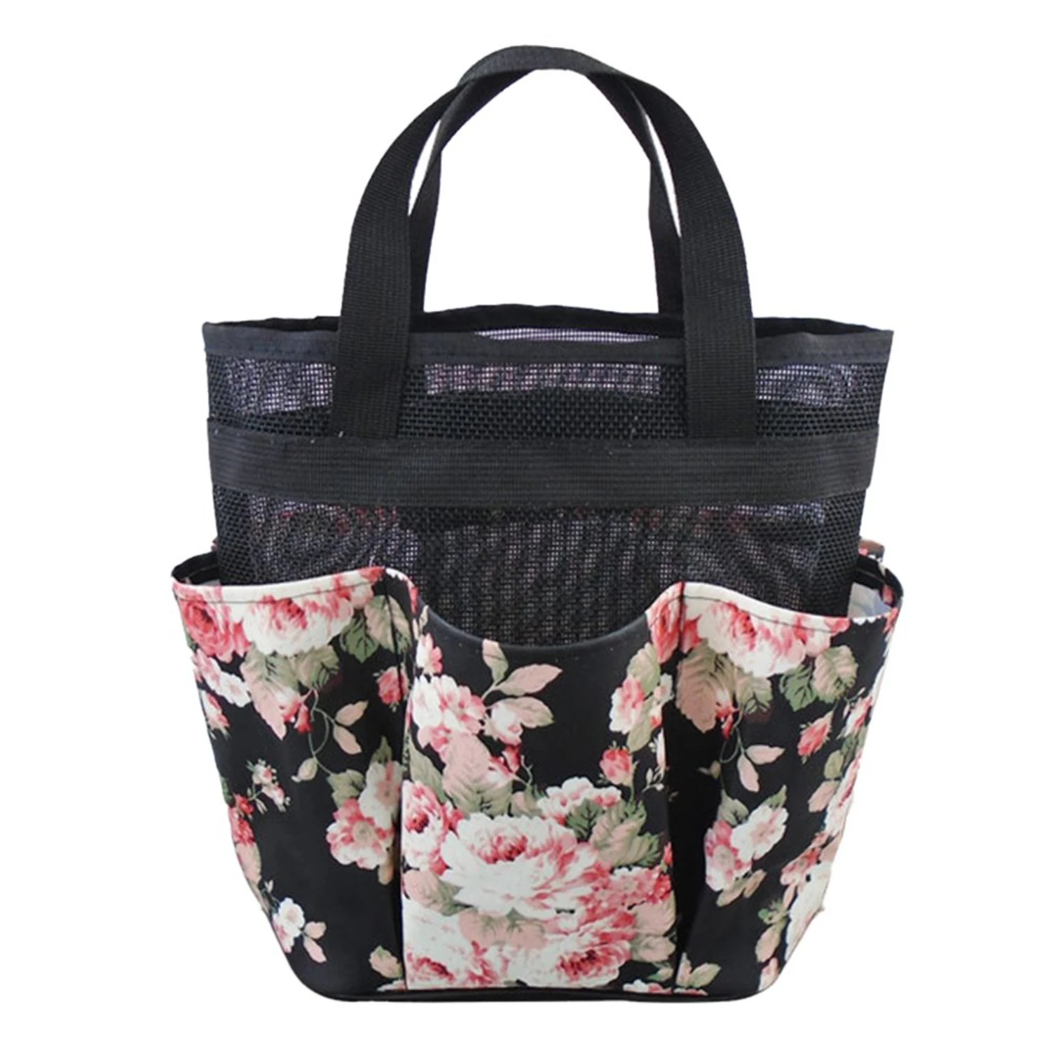 접이식 목욕 가방, 샤워 캐디 가방, 메쉬 걸이형 정리함 토트, 6개의 주머니가 있는 샤워 캐디 토트 백, 빠른 건조 ​ 욕실용