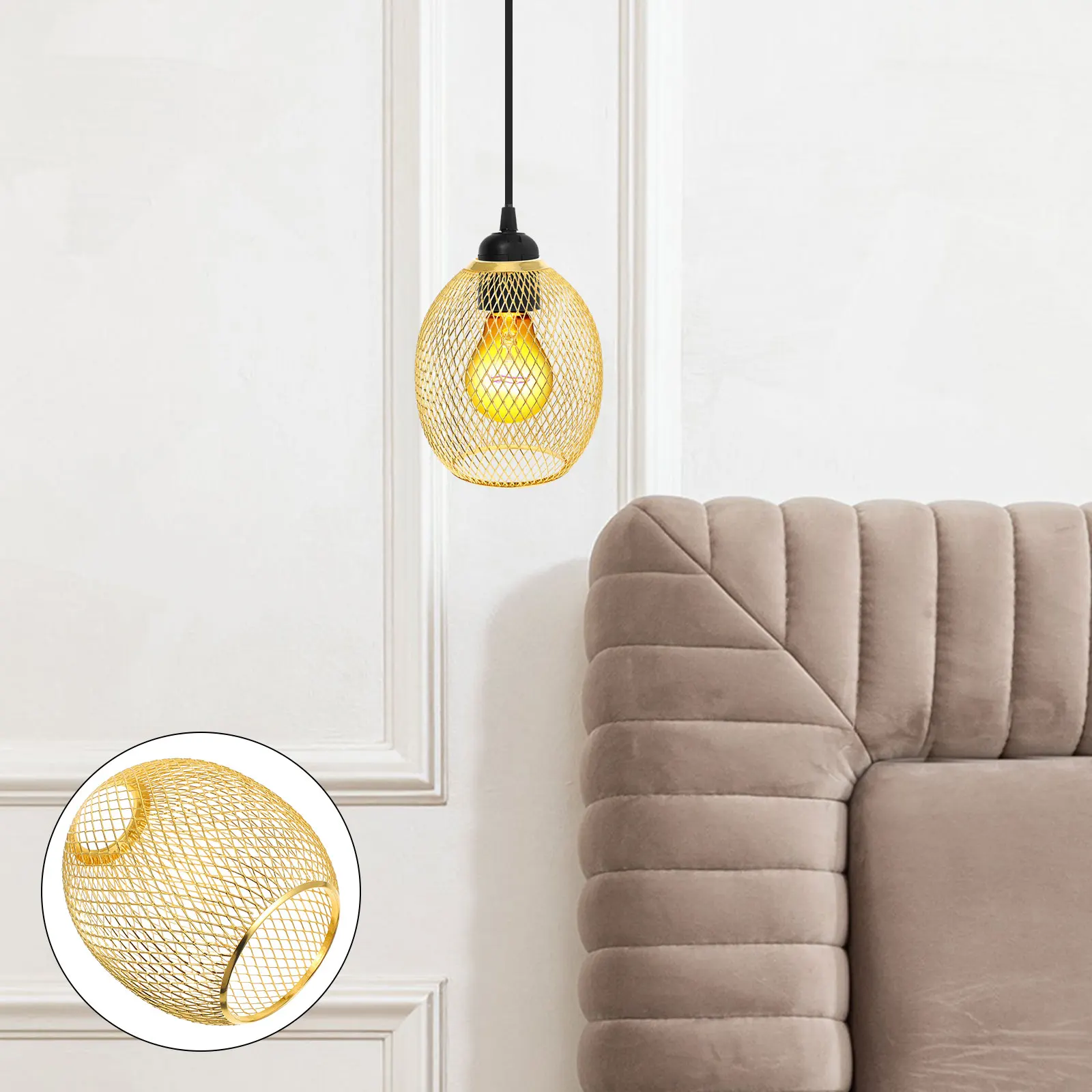 

Iron Wire Lampshade Hollow Out Light Shade Decorative Lamp Cover Vintage Cage Fixture for Ambient Lighting Modern Home