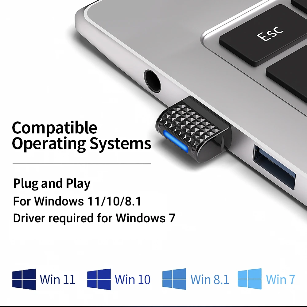 Bluetooth 5.4 アダプター USB Bluetooth 5.3 ドングル Adaptador PC ワイヤレスマウスキーボード音楽オーディオレシーバー USB トランスミッター