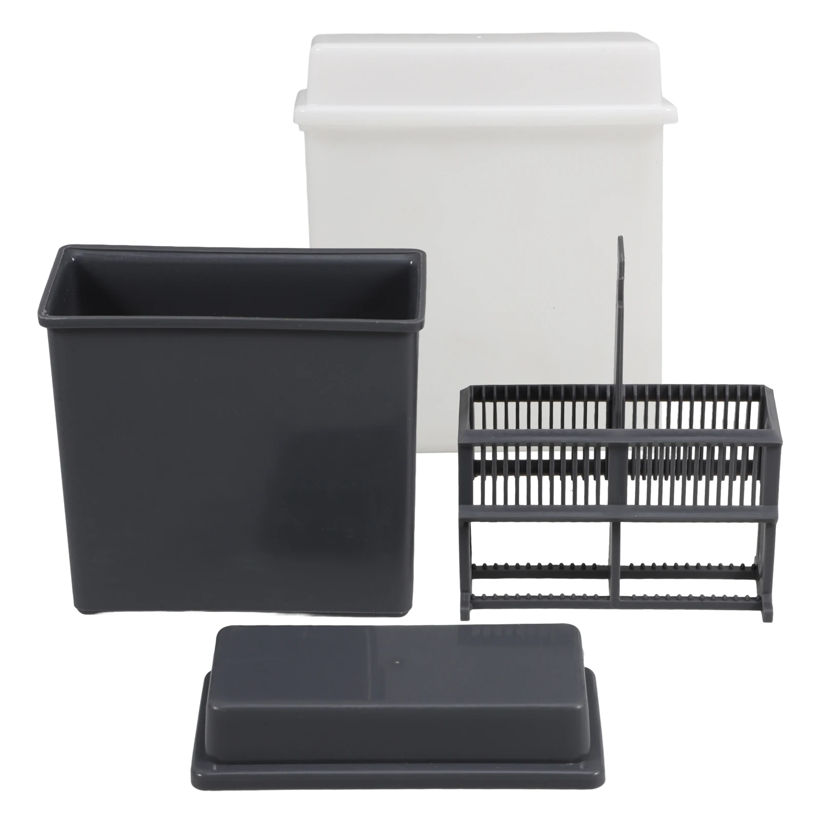 2set Microscope Slide Staining Rack Set Plastic Coplin Jar Retrieval Box Polypropylene Staining Rack Teaching