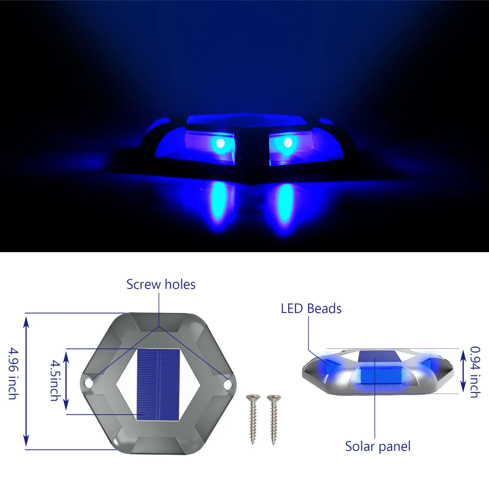 Solar Ground Light IP65 Waterproof 8 LED In-Ground Outdoor Landscape Underground Lamp for Garden Stair Path Walkway Decoration