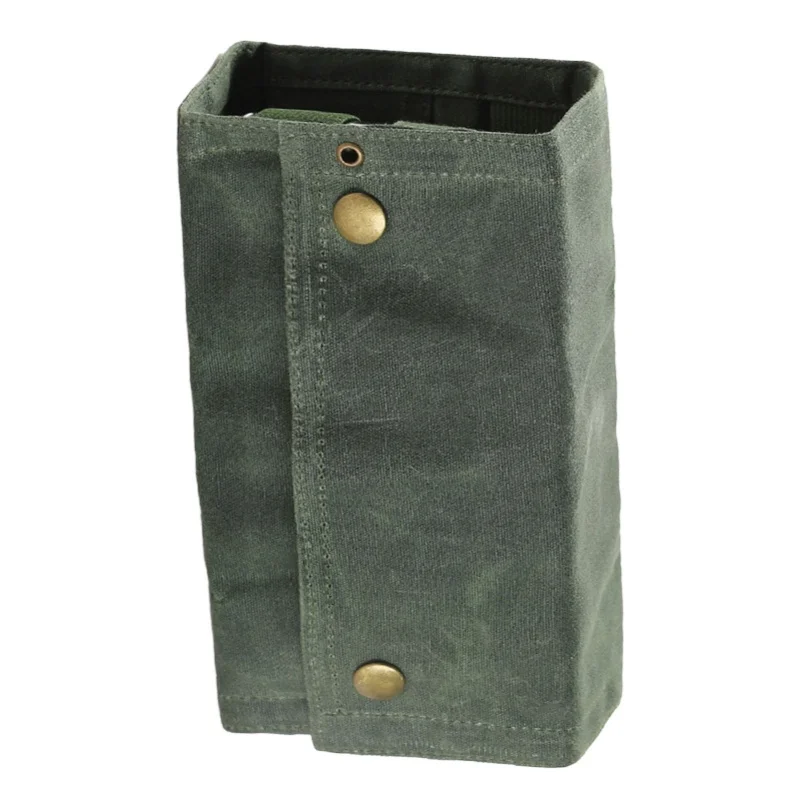 Outdoor Spice Bottle Bag Foldable 9 Pockets Portable Canvas Seasoning Jar Holder For Camping BBQ Picnic OD Green
