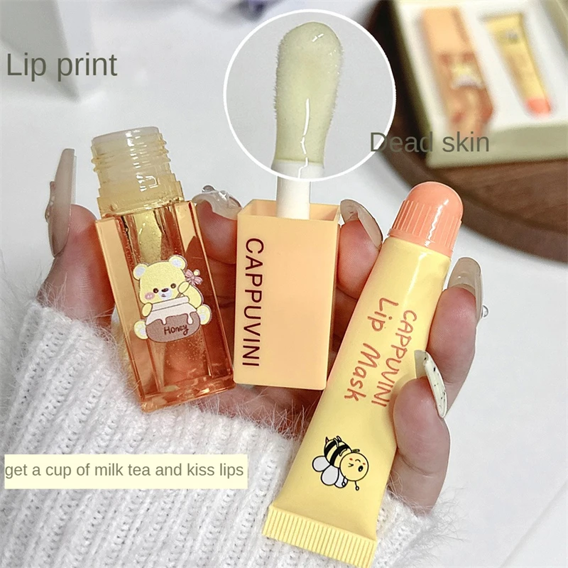 2Pcs/Box Lightweight Lip Mask Set Lip Balm Moisturizing Hydration Fade Lip Lines Lip Care Serum Primer Lip Oil Cosmetics Kit New